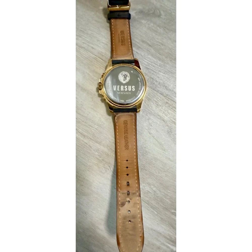 Versus Versace Chronograph Watch Men OS Gold Black Good VSPBH8521‎ Leather